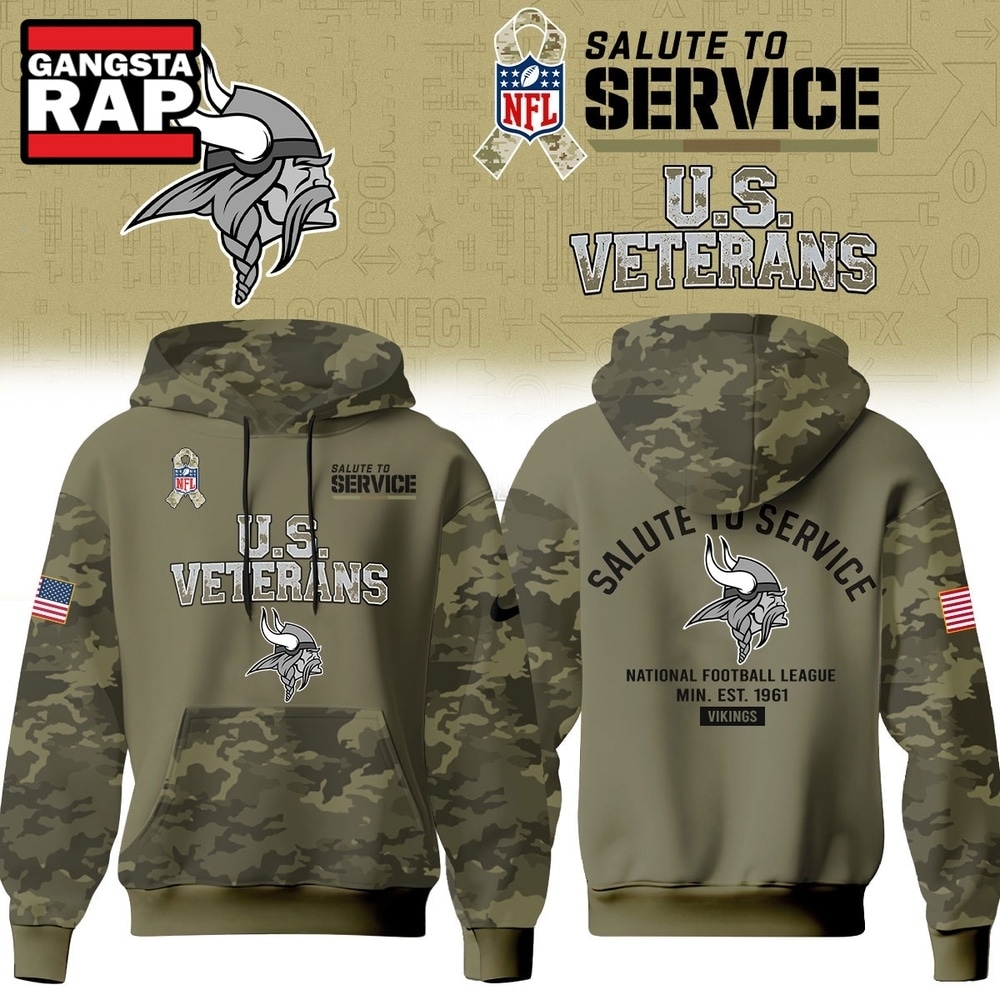 Minnesota Vikings NFL US Veterans Salute To Service 2026 Hoodie Shirt, Football New Design Shirt Minnesota Vikings Nfl US Veterans Salute TO Service 2026 Hoodie Shirt