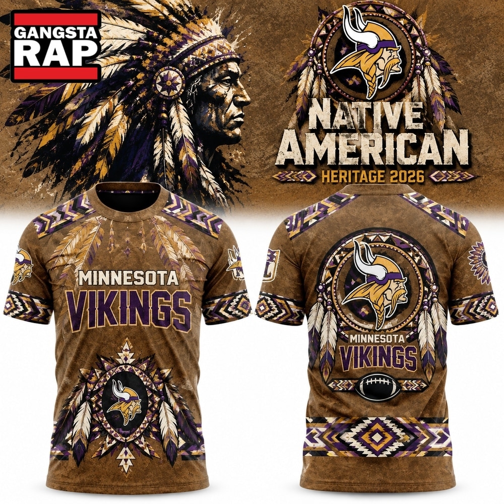 Minnesota Vikings x Native American Heritage 2026 T Shirt, Trending Design Shirt Minnesota Vikings x Native American Heritage 2026 T Shirt, Trending Design Shirt