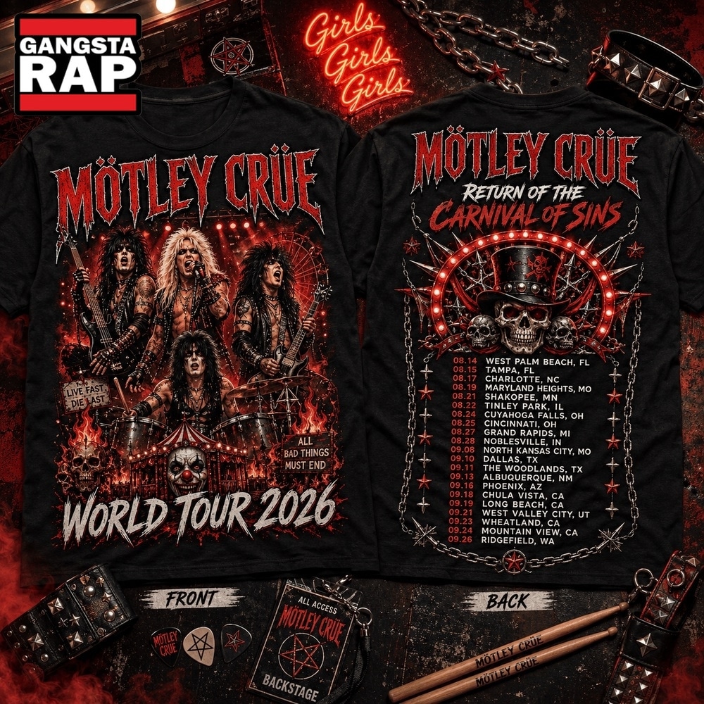 Motley Crue Return of the Carnival of Sins World Tour 2026 3D Shirt, Trending 3D Music Shirt Motley Crue Return of the Carnival of Sins World Tour 2026 3D Shirt, Trending 3D Music Shirt