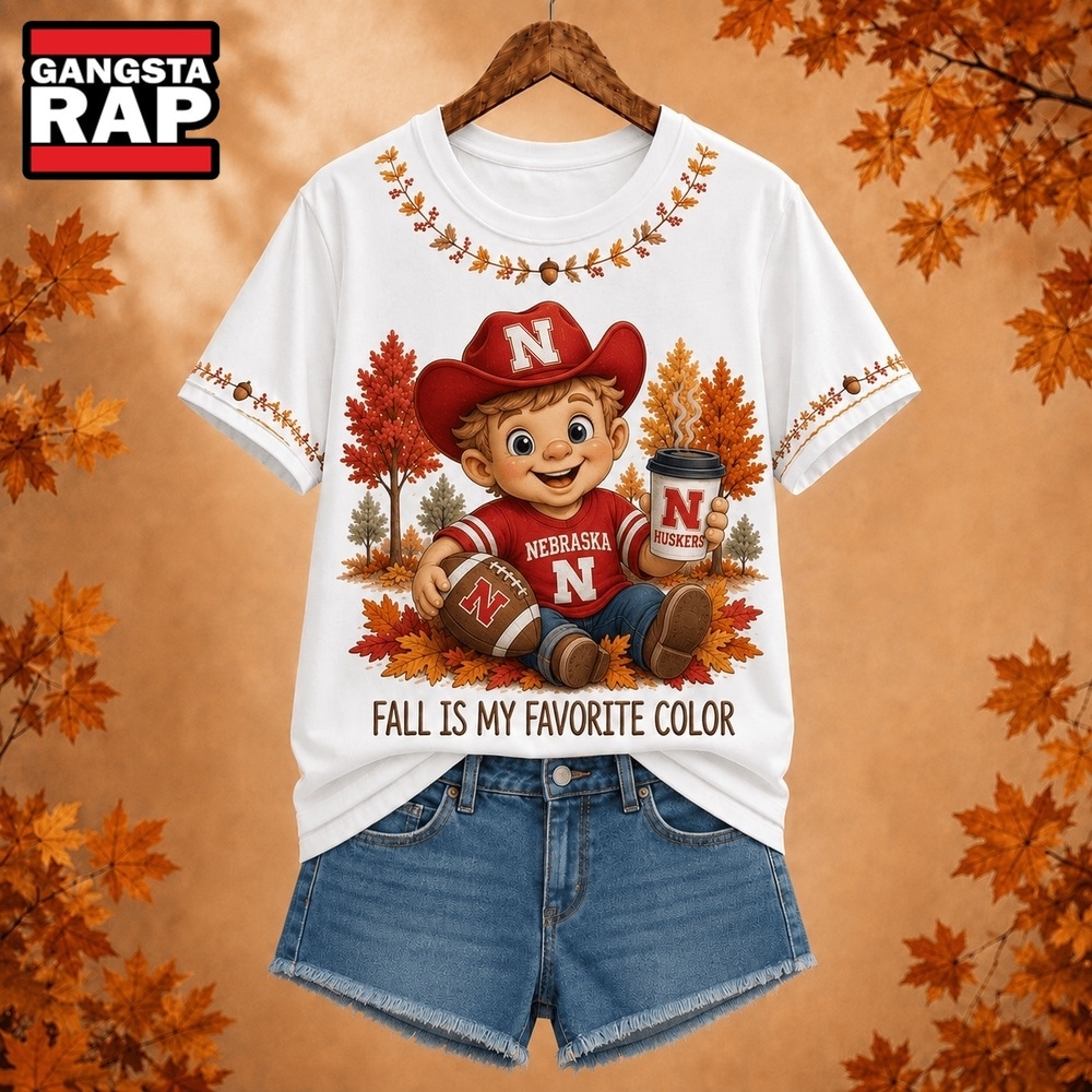 Nebraska Cornhuskers NCAA Fall Is My Favorite Color Football Unisex 3D Shirt, NCAA 3D Shirt Nebraska Cornhuskers NCAA Fall Is My Favorite Color Football Unisex 3D Shirt, NCAA 3D Shirt