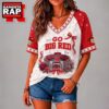 Nebraska Cornhuskers NCAA Floral Stadium Bow V Neck 3D T Shirt, NCAA V Neck T-Shirt Nebraska Cornhuskers Ncaa Floral Stadium Bow V Neck 3D T Shirt