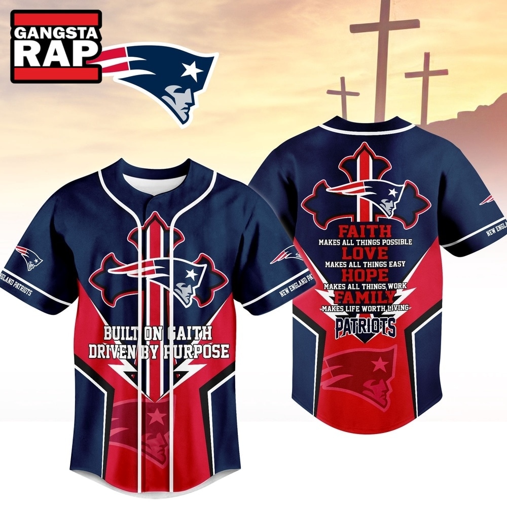 New England Patriots NFL Blessed Beyond The Score Baseball Jersey, NFL Baseball Jersey New England Patriots Nfl Blessed Beyond The Score Baseball Jersey