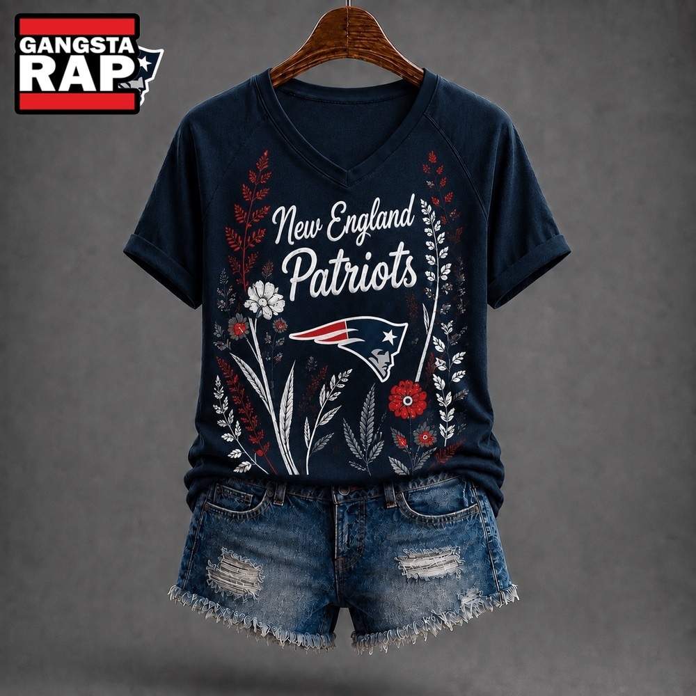 New England Patriots NFL Floral Garden V Neck T Shirt, NFL V Neck T-Shirt New England Patriots NFL Floral Garden V Neck T Shirt, NFL V Neck T-Shirt