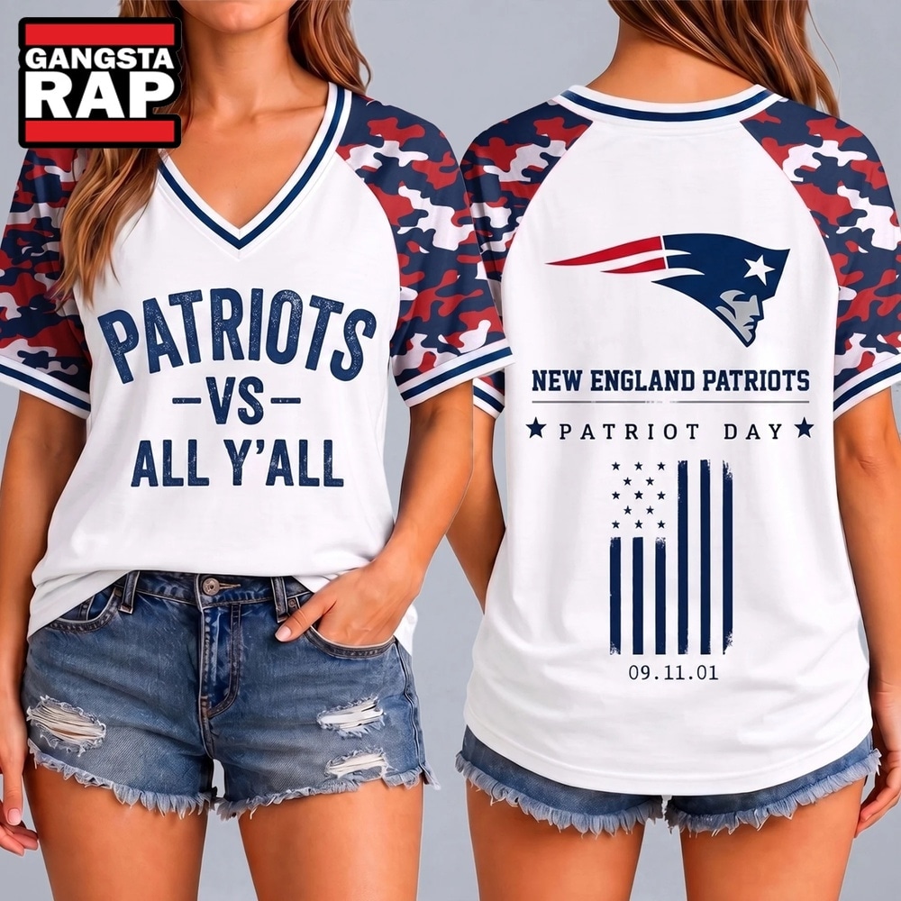 New England Patriots NFL vs All Y' All United We Stand V Neck T Shirt, NFL V Neck T-Shirt New England Patriots Nfl VS All Y All United WE Stand V Neck T Shirt