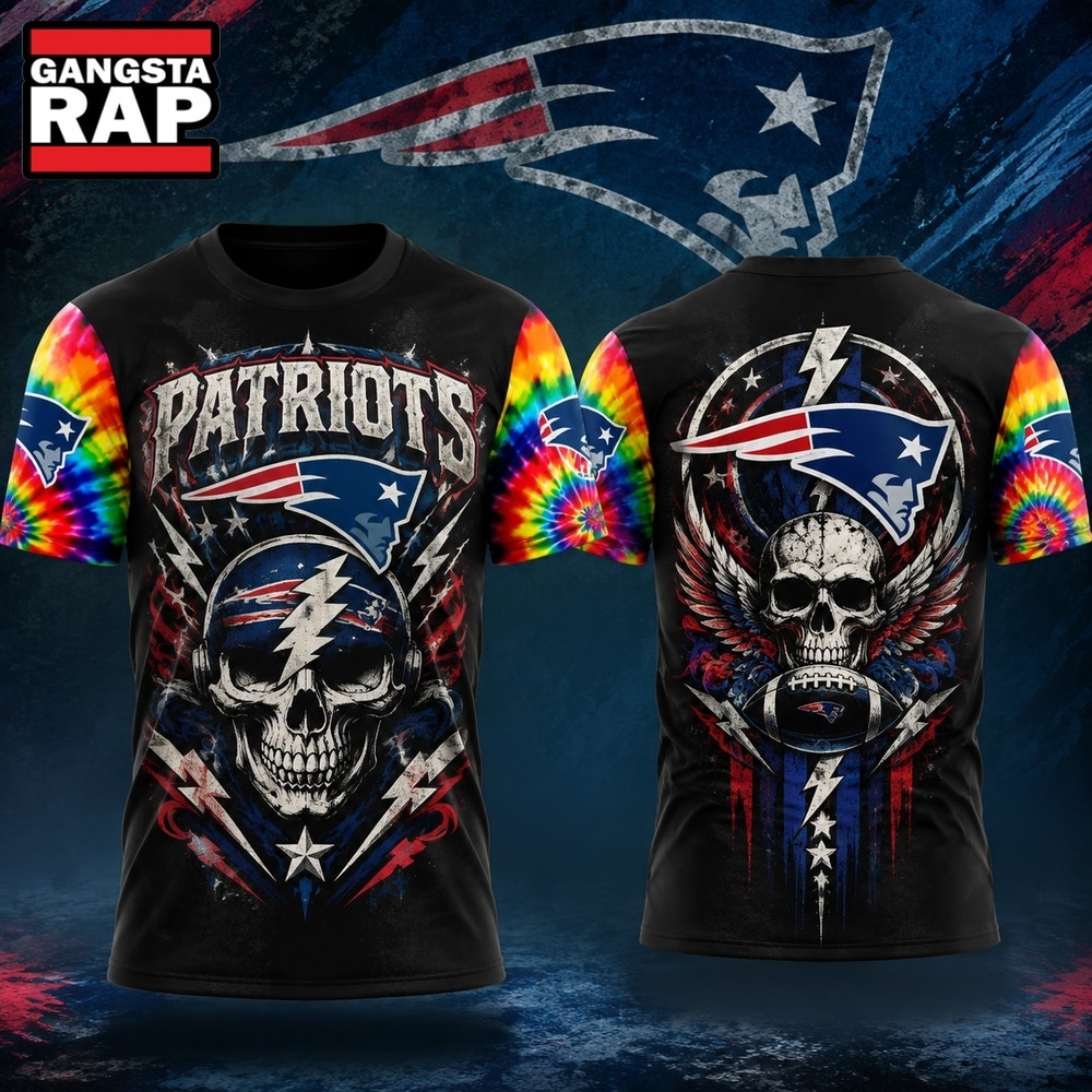 New England Patriots x Grateful Dead Night T Shirt, Trending 3D Music Shirt New England Patriots x Grateful Dead Night T Shirt, Trending 3D Music Shirt