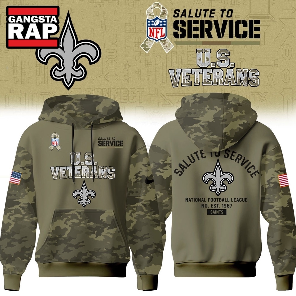 New Orleans Saints NFL US Veterans Salute To Service 2026 Hoodie Shirt, Football New Design Shirt New Orleans Saints NFL US Veterans Salute To Service 2026 Hoodie Shirt, Football New Design Shirt