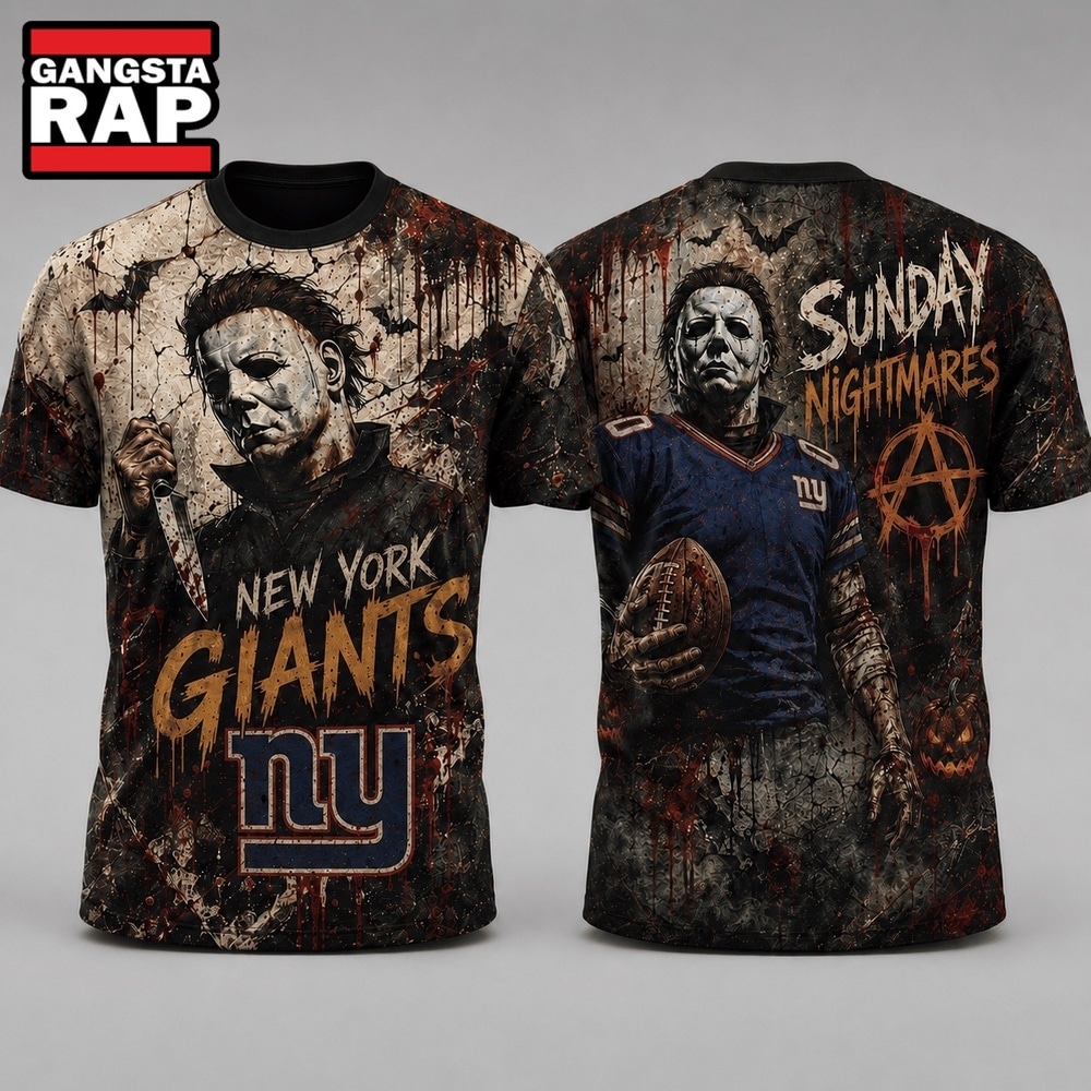 New York Giants NFL Michael Myers Sunday Nightmares Horror Halloween 3D T Shirt, Football New Design Shirt New York Giants NFL Michael Myers Sunday Nightmares Horror Halloween 3D T Shirt, Football New Design Shirt