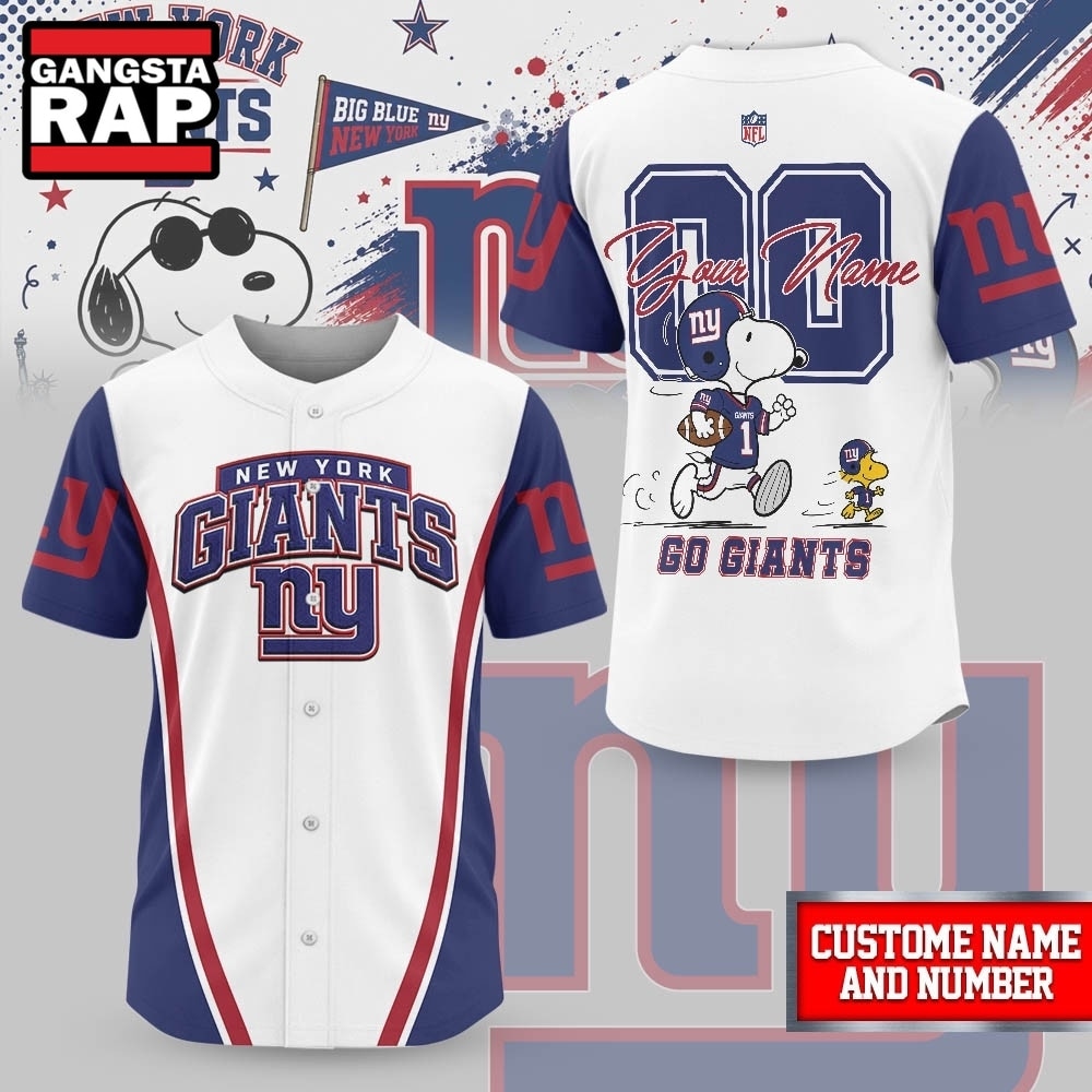 New York Giants NFL Snoopy Ultimate Game Day Personalized Jersey Shirt, NFL Baseball Jersey New York Giants NFL Snoopy Ultimate Game Day Personalized Jersey Shirt, NFL Baseball Jersey