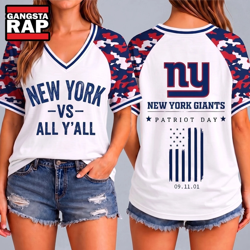 New York Giants NFL vs All Y' All United We Stand V Neck T Shirt, NFL V Neck T-Shirt New York Giants Nfl VS All Y All United WE Stand V Neck T Shirt