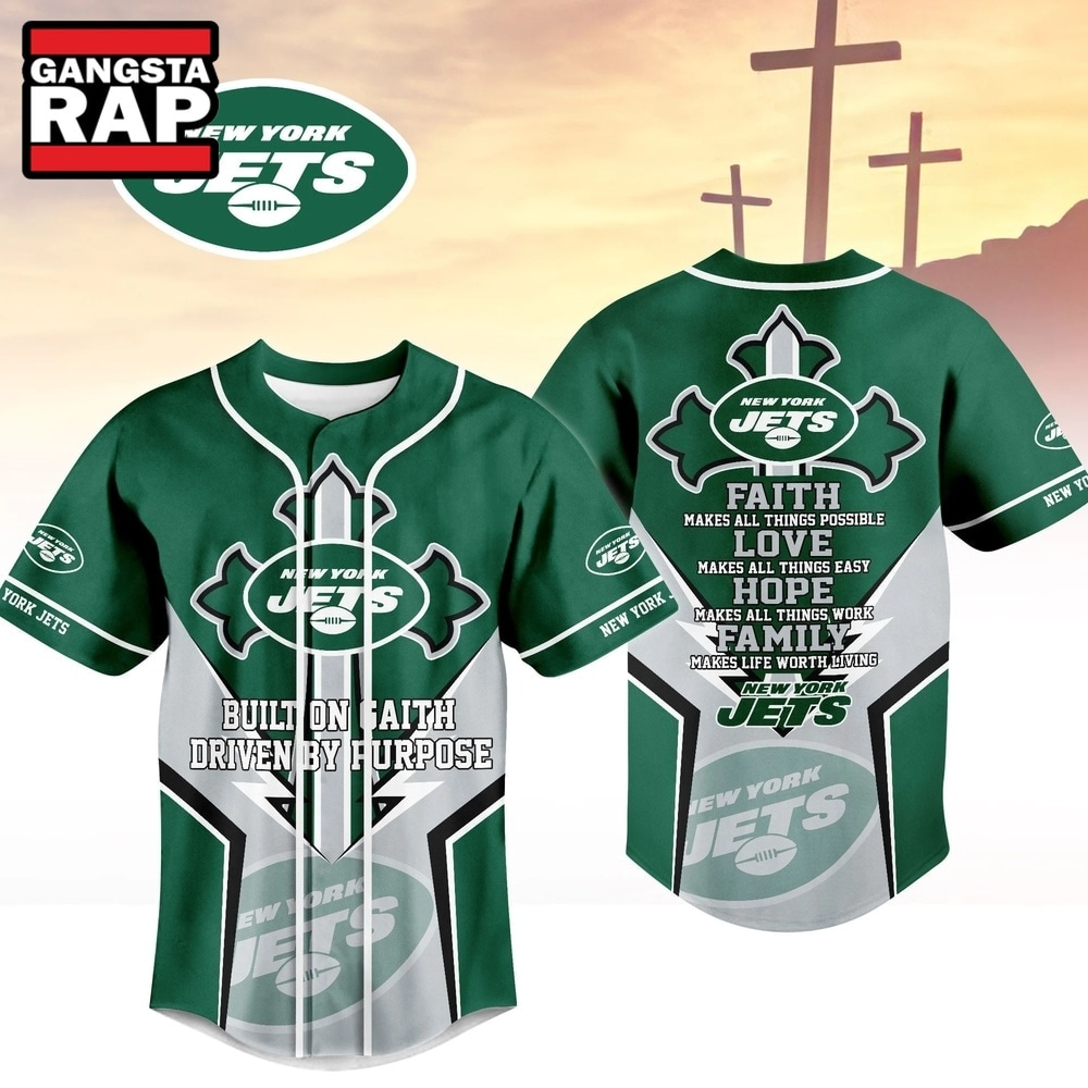New York Jets NFL Blessed Beyond The Score Baseball Jersey, NFL Baseball Jersey New York Jets Nfl Blessed Beyond The Score Baseball Jersey