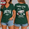 New York Jets NFL Hello Kitty Football V Neck T Shirt, NFL V Neck T-Shirt New York Jets Nfl Hello Kitty Football V Neck T Shirt
