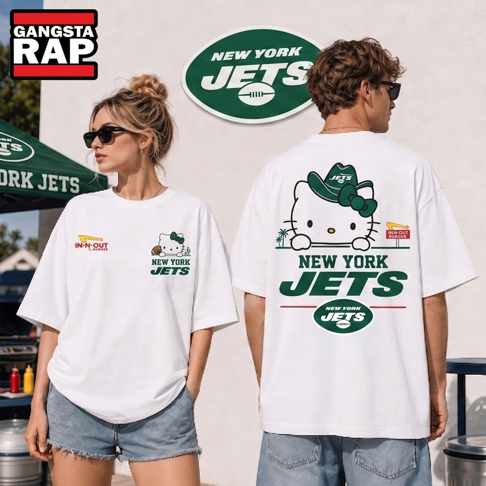 New York Jets NFL Kitty Burger Game Day Unisex 3D Shirt, Football New Design Shirt New York Jets NFL Kitty Burger Game Day Unisex 3D Shirt, Football New Design Shirt