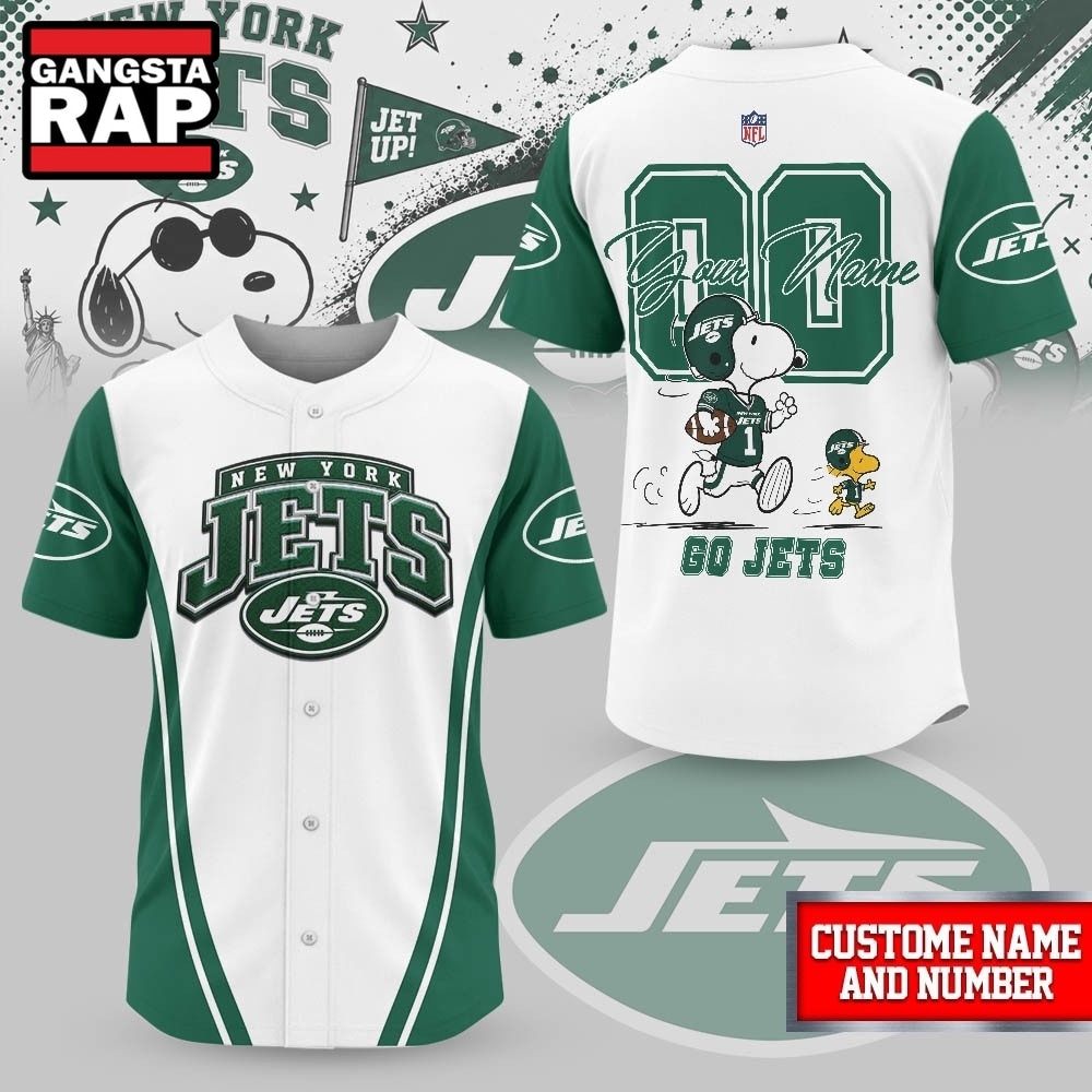 New York Jets NFL Snoopy Ultimate Game Day Personalized Jersey Shirt, NFL Baseball Jersey New York Jets NFL Snoopy Ultimate Game Day Personalized Jersey Shirt, NFL Baseball Jersey
