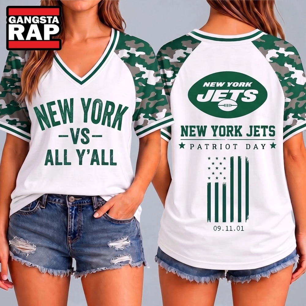 New York Jets NFL vs All Y' All United We Stand V Neck T Shirt, NFL V Neck T-Shirt New York Jets Nfl VS All Y All United WE Stand V Neck T Shirt