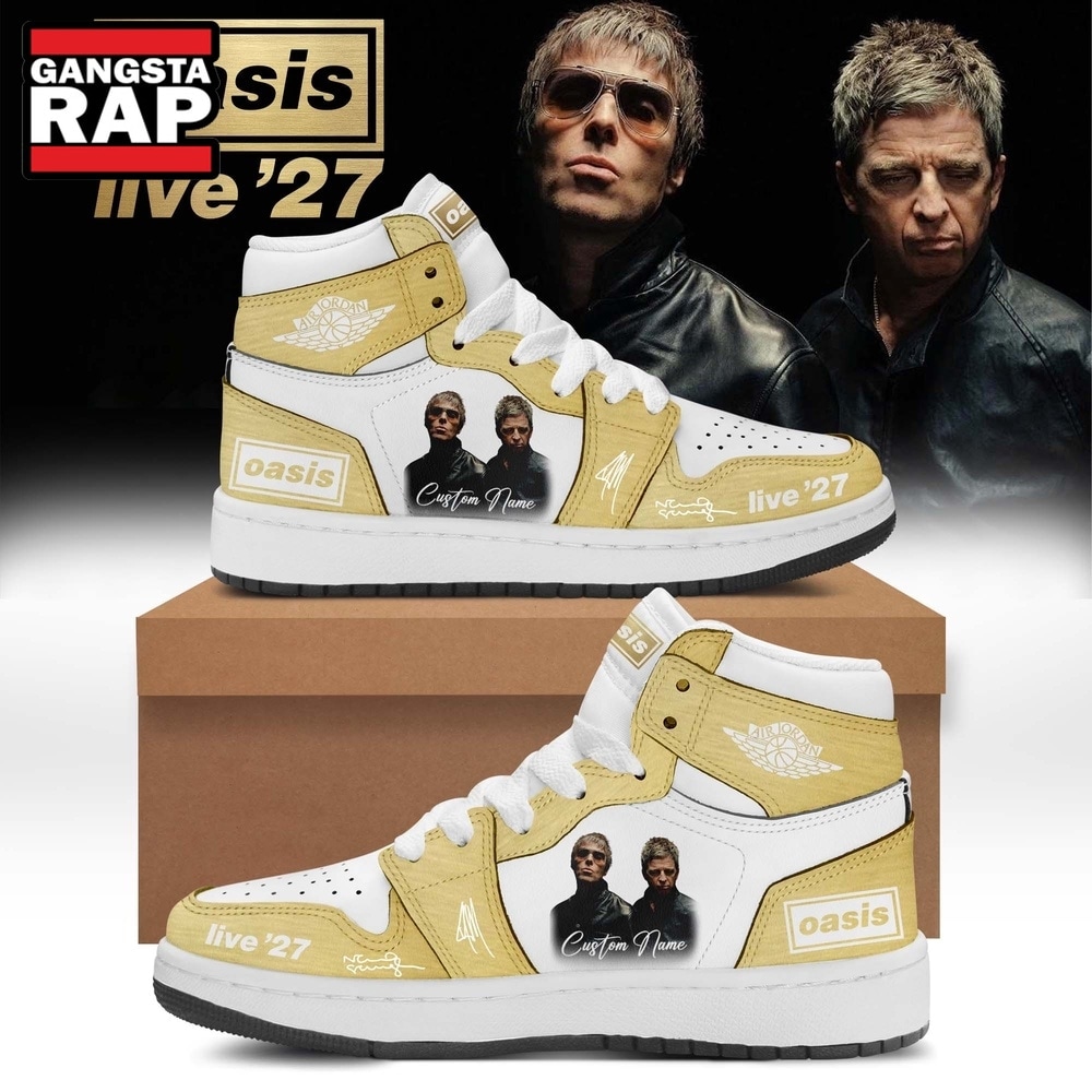 Oasis Live ’27 Limited Edition Signature Custom Air Jordan 1 Hightop Shoes, Music Air Jordan 1 Shoes Oasis Live 27 Limited Edition Signature Custom Air Jordan 1 Hightop Shoes