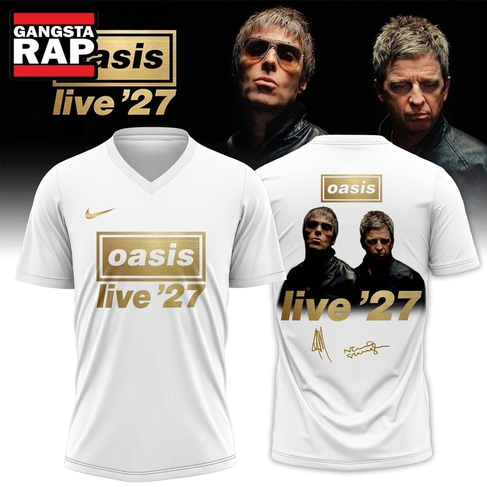 Oasis Live ’27 Limited Edition Signature White Football Jersey, Trending Football Jersey Oasis Live 27 Limited Edition Signature White Football Jersey