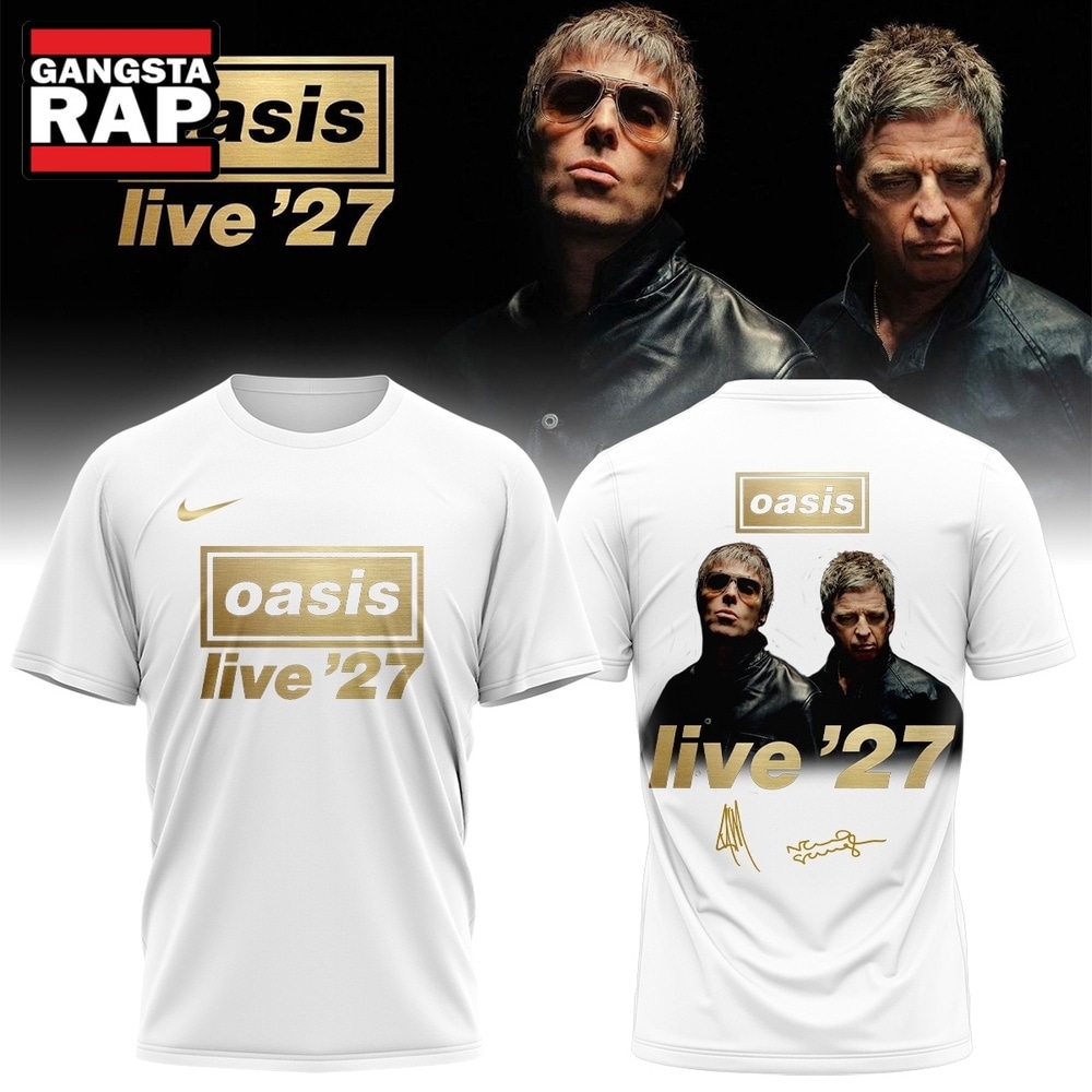 Oasis Live ’27 Limited Edition Signature White T Shirt, Trending 3D Music Shirt Oasis Live ’27 Limited Edition Signature White T Shirt, Trending 3D Music Shirt