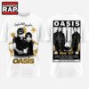 Oasis Live 27 The Band With The 3 Stripes Graphic White T Shirt, Trending 3D Music Shirt Oasis Live 27 The Band With The 3 Stripes Graphic White T Shirt