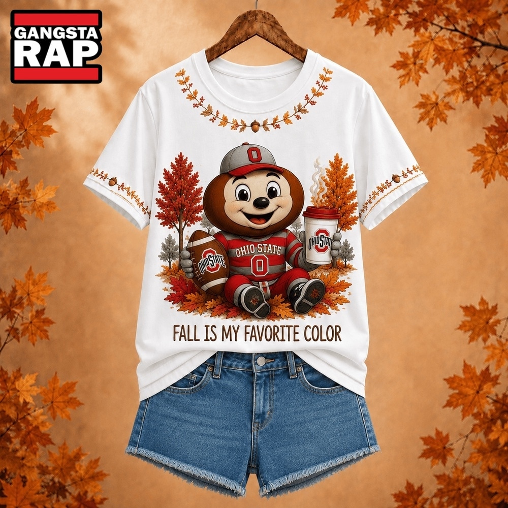 Ohio State Buckeyes NCAA Fall Is My Favorite Color Football Unisex 3D Shirt, NCAA 3D Shirt Ohio State Buckeyes NCAA Fall Is My Favorite Color Football Unisex 3D Shirt, NCAA 3D Shirt