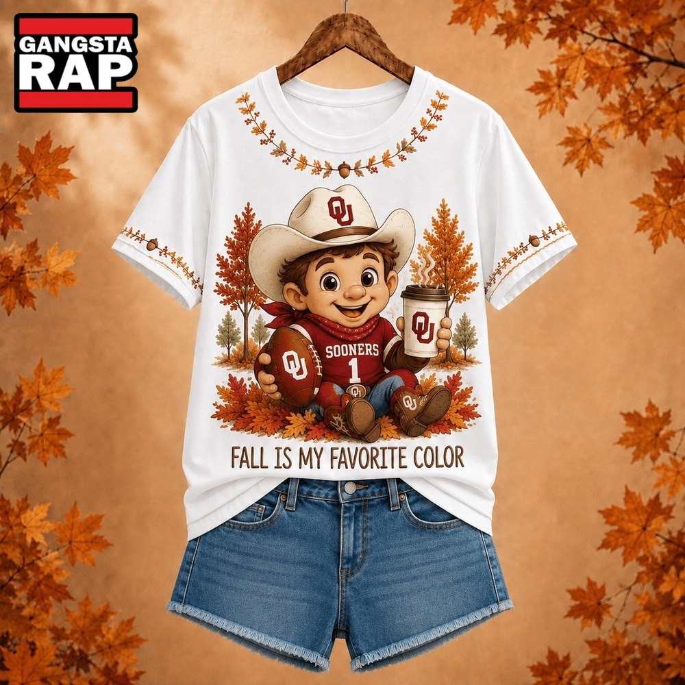Oklahoma Sooners NCAA Fall Is My Favorite Color Football Unisex 3D Shirt, NCAA 3D Shirt Oklahoma Sooners NCAA Fall Is My Favorite Color Football Unisex 3D Shirt, NCAA 3D Shirt