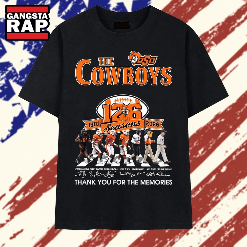Oklahoma State Cowboys 126 Seasons Abbey Road Signatures T Shirt, Trending 2D Shirt Oklahoma State Cowboys 126 Seasons Abbey Road Signatures T Shirt, Trending 2D Shirt