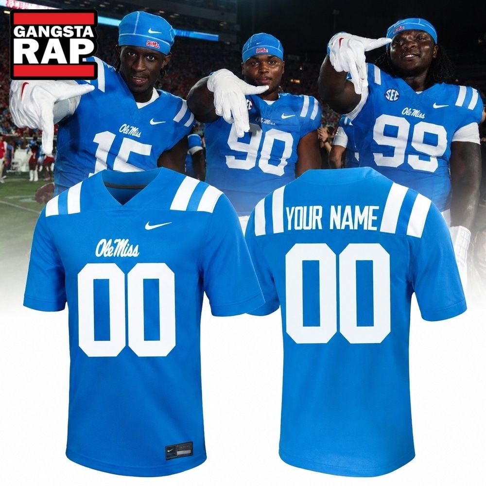 Ole Miss Rebels Custom Powder Blue Football Jersey, Trending Football Jersey Ole Miss Rebels Custom Powder Blue Football Jersey, Trending Football Jersey