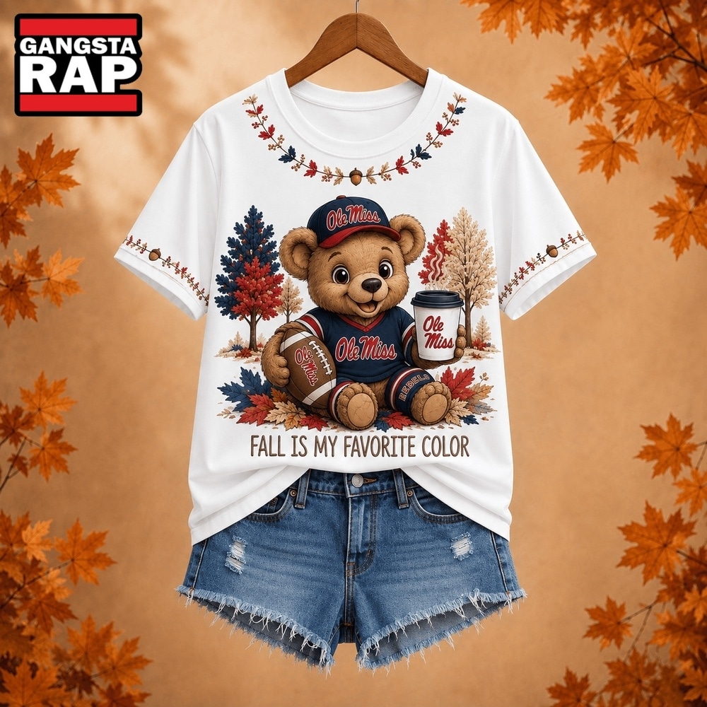 Ole Miss Rebels NCAA Fall Is My Favorite Color Football Unisex 3D Shirt, NCAA 3D Shirt Ole Miss Rebels NCAA Fall Is My Favorite Color Football Unisex 3D Shirt, NCAA 3D Shirt
