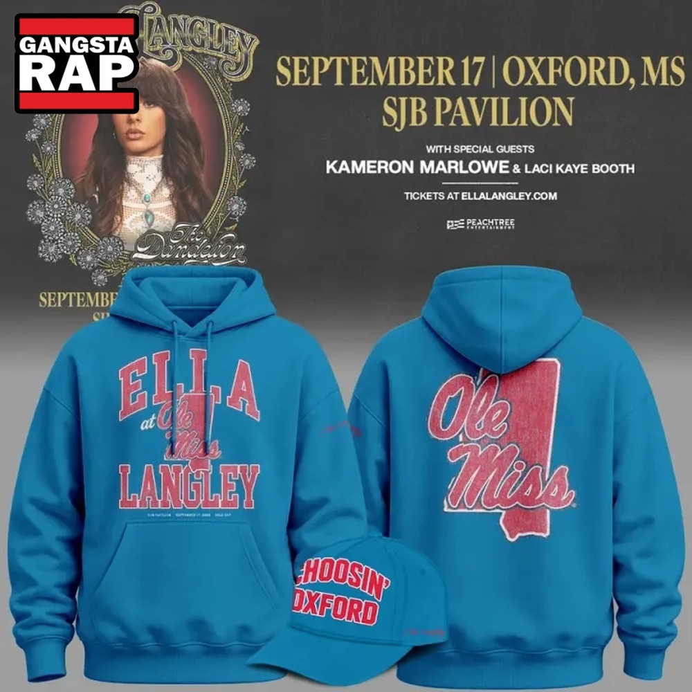 Ole Miss Rebels x Ella Langley The Dandelion Tour 2026 Exclusive Edition Hoodie, Trending 3D Music Shirt Ole Miss Rebels X Ella Langley The Dandelion Tour 2026 Exclusive Edition Hoodie