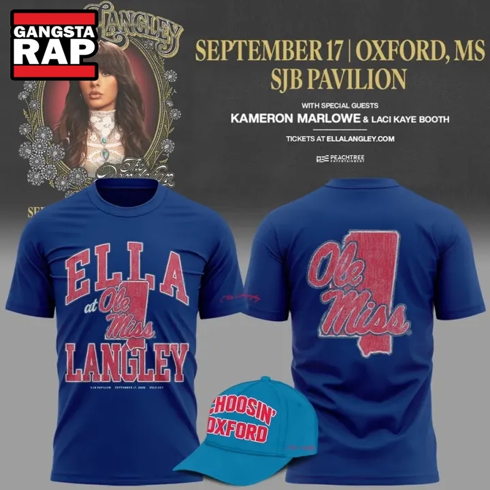 Ole Miss Rebels x Ella Langley The Dandelion Tour 2026 New Design T Shirt, Trending 3D Music Shirt Ole Miss Rebels X Ella Langley The Dandelion Tour 2026 New Design T Shirt