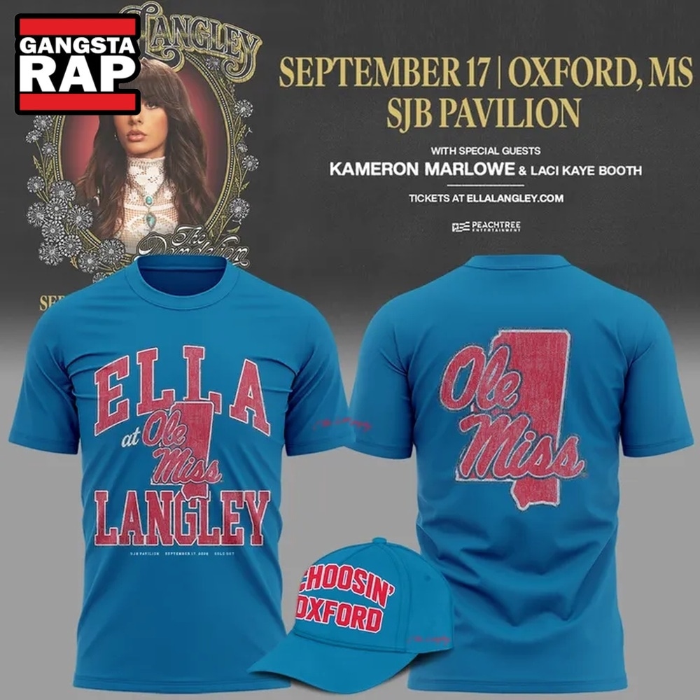 Ole Miss Rebels x Ella Langley The Dandelion Tour 2026 Special New 3D Shirt, Trending 3D Music Shirt Ole Miss Rebels X Ella Langley The Dandelion Tour 2026 Special New 3D Shirt