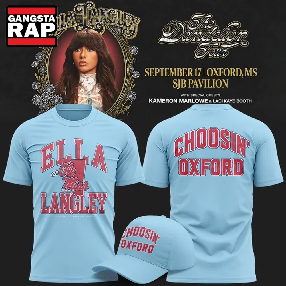 Ole Miss Rebels x Ella Langley The Dandelion Tour 2026 T Shirt, Trending 3D Music Shirt Ole Miss Rebels X Ella Langley The Dandelion Tour 2026 T Shirt