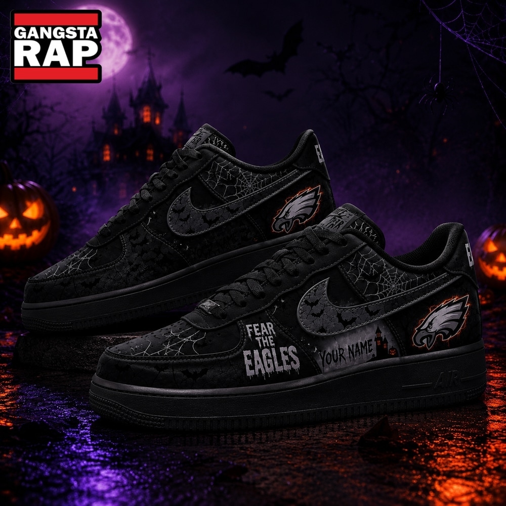 Philadelphia Eagles NFL Fear The Team Halloween Air Force 1 Shoes Sneakers, NFL Air Force 1 Shoes Philadelphia Eagles NFL Fear The Team Halloween Air Force 1 Shoes Sneakers, NFL Air Force 1 Shoes
