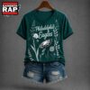 Philadelphia Eagles NFL Floral Garden V Neck T Shirt, NFL V Neck T-Shirt Philadelphia Eagles Nfl Floral Garden V Neck T Shirt