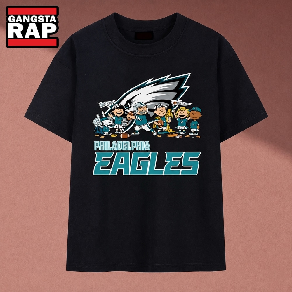 Philadelphia Eagles Merch Guide for Fans 8 Philadelphia Eagles Peanuts Snoopy & Gang Fan Graphic T Shirt, Music 2D Shirt