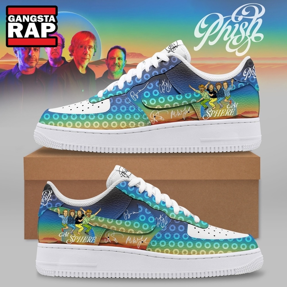 Phish At Sphere Las Vegas Concert Graphic Air Force 1 Shoes, Music Air Force 1 Shoes Phish At Sphere Las Vegas Concert Graphic Air Force 1 Shoes, Music Air Force 1 Shoes