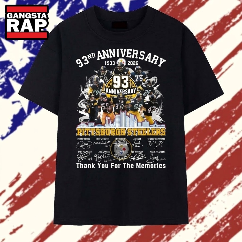 Top Pittsburgh Steelers Merch Picks for Fans 1 Pittsburgh Steelers 93rd Anniversary Greatness Legends Signatures Football T Shirt, Trending 2D Shirt