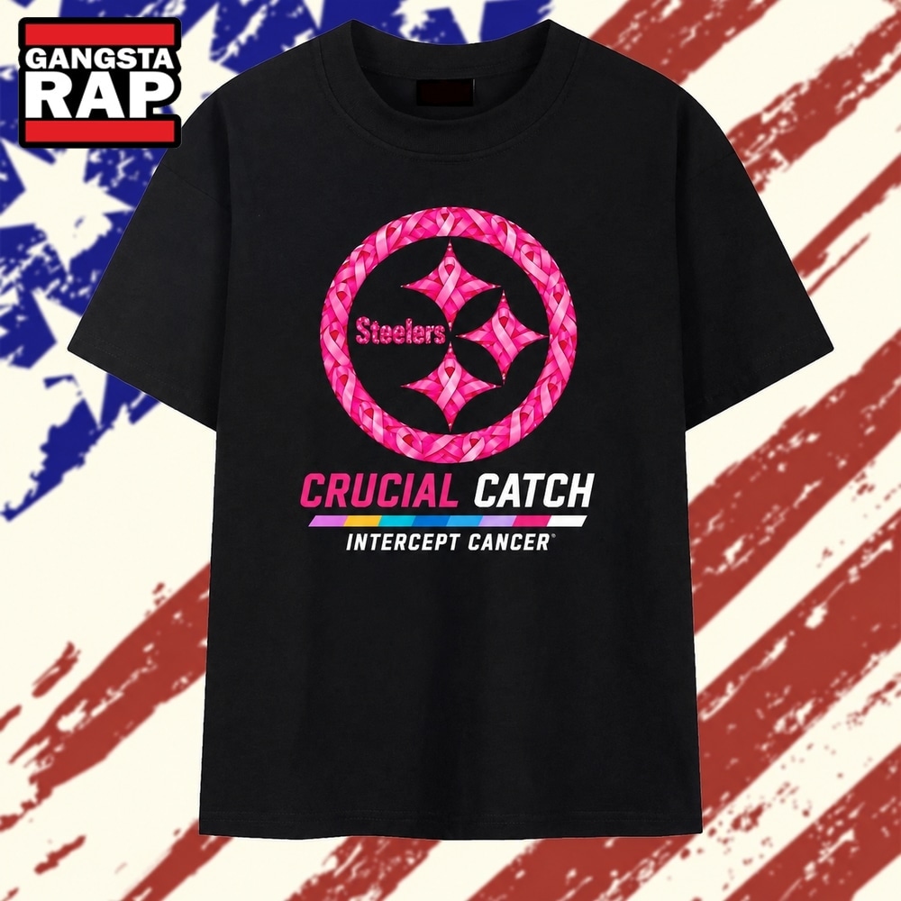 Pittsburgh Steelers Crucial Catch Intercept Cancer T Shirt, Trending 2D Shirt Pittsburgh Steelers Crucial Catch Intercept Cancer T Shirt, Trending 2D Shirt
