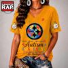 Pittsburgh Steelers NFL Different, Not Less Autism Awareness V neck T Shirt, NFL V Neck T-Shirt Pittsburgh Steelers Nfl Different Not Less Autism Awareness V Neck T Shirt