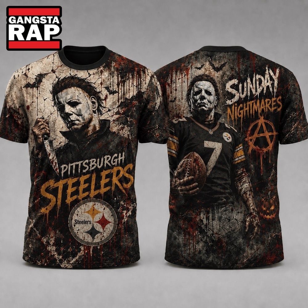 Pittsburgh Steelers NFL Michael Myers Sunday Nightmares Horror Halloween 3D T Shirt, Football New Design Shirt Pittsburgh Steelers NFL Michael Myers Sunday Nightmares Horror Halloween 3D T Shirt, Football New Design Shirt