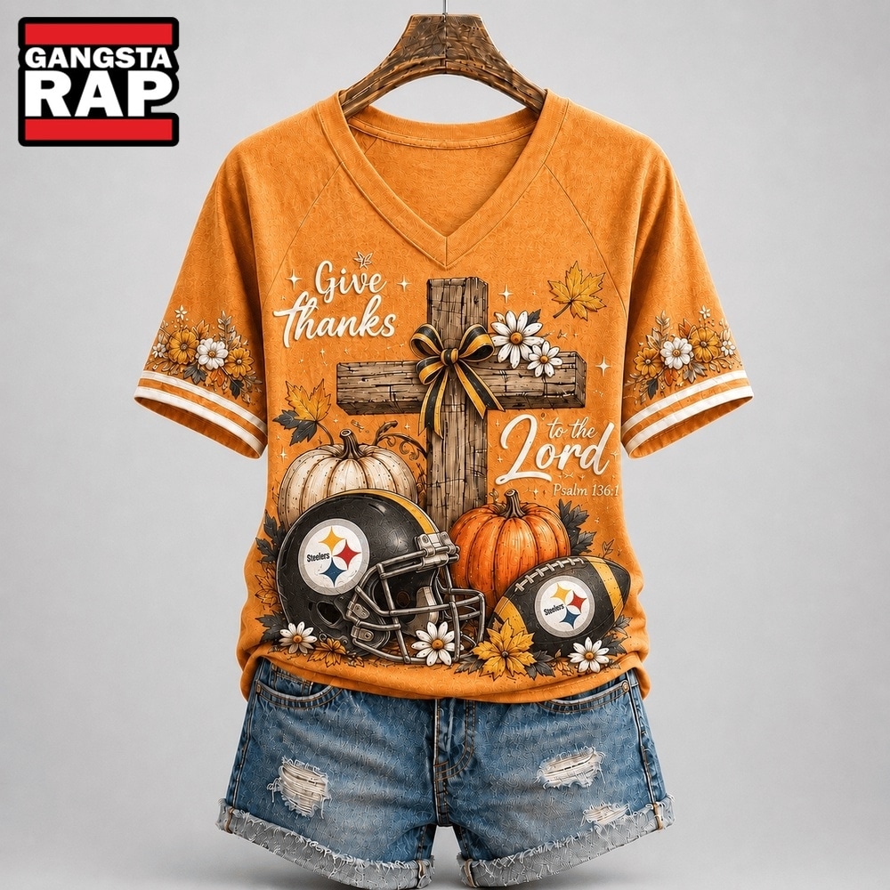 Pittsburgh Steelers NFL Thanksgiving Faith And Football V Neck T Shirt, NFL V Neck T-Shirt Pittsburgh Steelers NFL Thanksgiving Faith And Football V Neck T Shirt, NFL V Neck T-Shirt