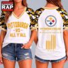Pittsburgh Steelers NFL vs All Y' All United We Stand V Neck T Shirt, NFL V Neck T-Shirt Pittsburgh Steelers Nfl VS All Y All United WE Stand V Neck T Shirt