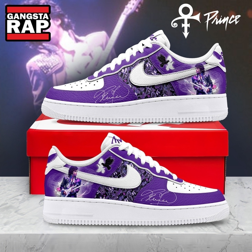 Prince Purple Rain Signature Graphic Air Force 1 Shoes, Music Air Force 1 Shoes Prince Purple Rain Signature Graphic Air Force 1 Shoes, Music Air Force 1 Shoes