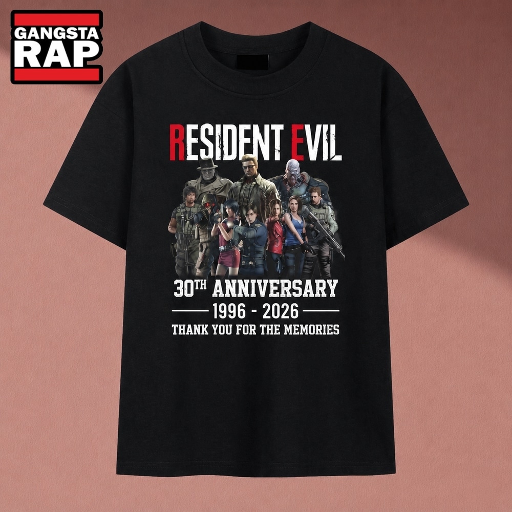 Resident Evil 30th Anniversary 1996 2026 Characters Thank You For The Memories T Shirt, Music 2D Shirt Resident Evil 30th Anniversary 1996 2026 Characters Thank You For The Memories T Shirt, Music 2D Shirt