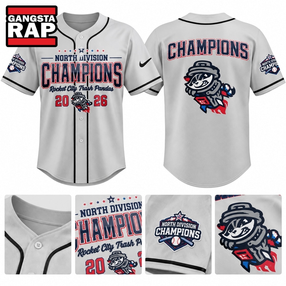 Rocket City Trash Pandas North Division Second Half Champions 2026 Baseball Jersey, Trending Baseball Jersey Rocket City Trash Pandas North Division Second Half Champions 2026 Baseball Jersey