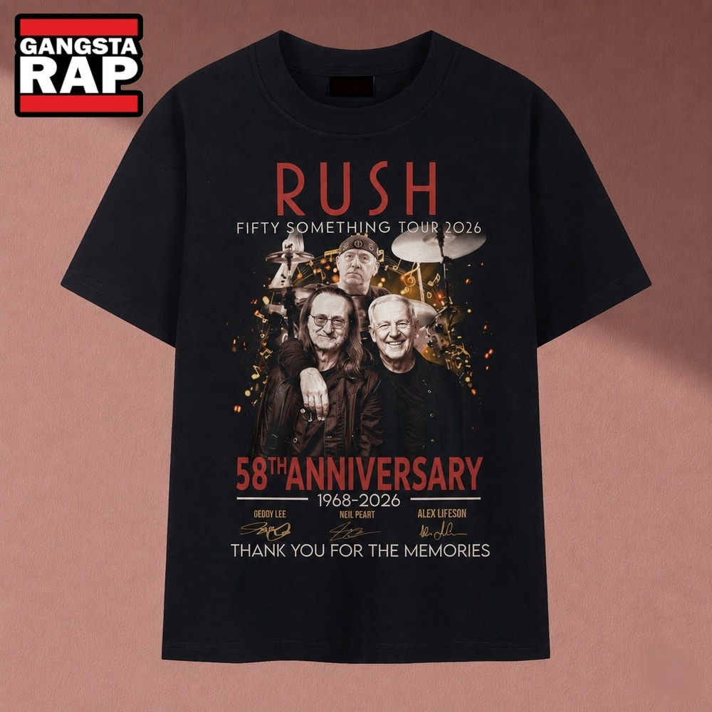 Rush Fifty Something Tour 2026 58th Anniversary 1968 2026 Signatures T Shirt, Music 2D Shirt Rush Fifty Something Tour 2026 58th Anniversary 1968 2026 Signatures T Shirt, Music 2D Shirt