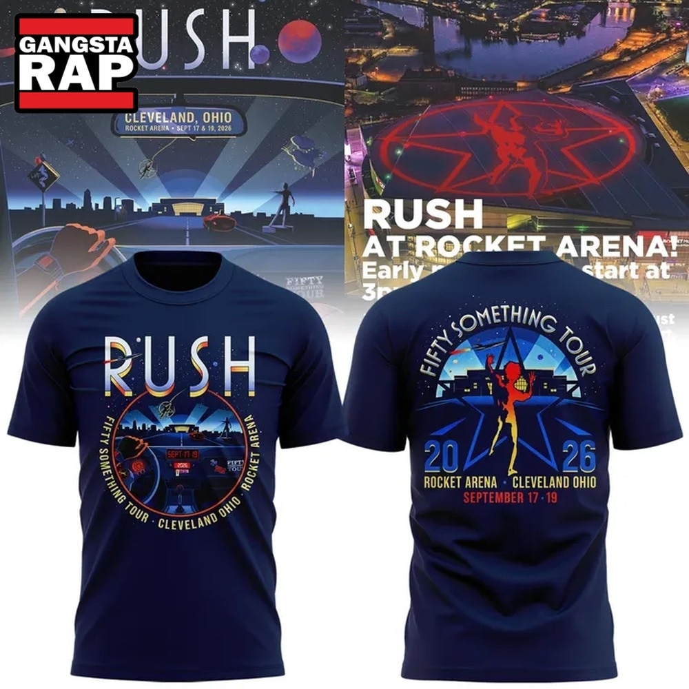 Rush x Cleveland Cavaliers Fifty Something Tour 2026 T Shirt, Trending 3D Music Shirt Rush X Cleveland Cavaliers Fifty Something Tour 2026 T Shirt