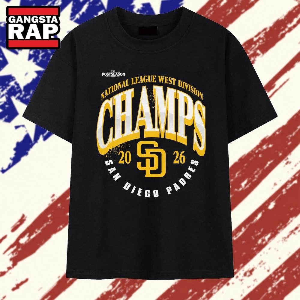 San Diego Padres 2026 National League West Division Champs T Shirt, Trending 2D Shirt San Diego Padres 2026 National League West Division Champs T Shirt, Trending 2D Shirt