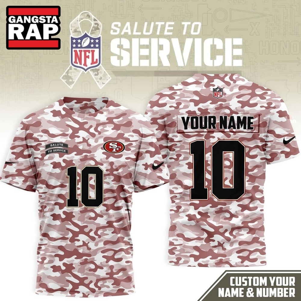 San Francisco 49ers 2026 NFL Salute to Service Camo New Design 3D Shirt, Football New Design Shirt San Francisco 49ers 2026 Nfl Salute TO Service Camo New Design 3D Shirt