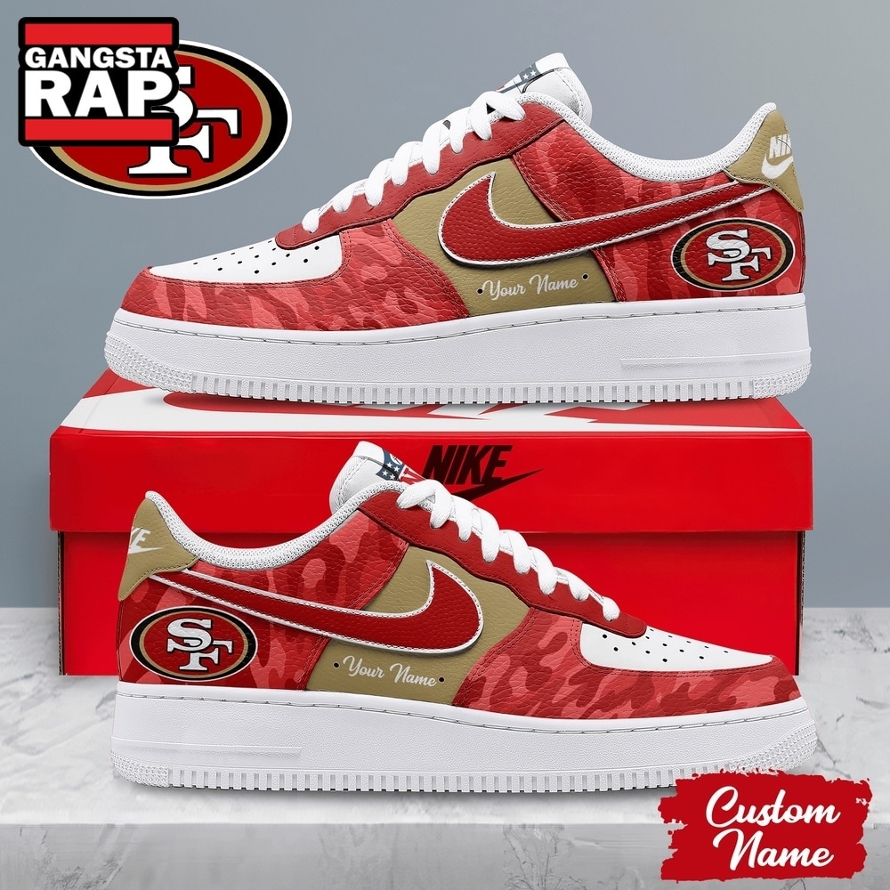 San Francisco 49ers NFL End Zone Energy Custom Air Force 1 Shoes Sneaker, NFL Air Force 1 Shoes San Francisco 49ers NFL End Zone Energy Custom Air Force 1 Shoes Sneaker, NFL Air Force 1 Shoes