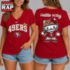 San Francisco 49ers NFL Hello Kitty Football V Neck T Shirt, NFL V Neck T-Shirt San Francisco 49ers Nfl Hello Kitty Football V Neck T Shirt